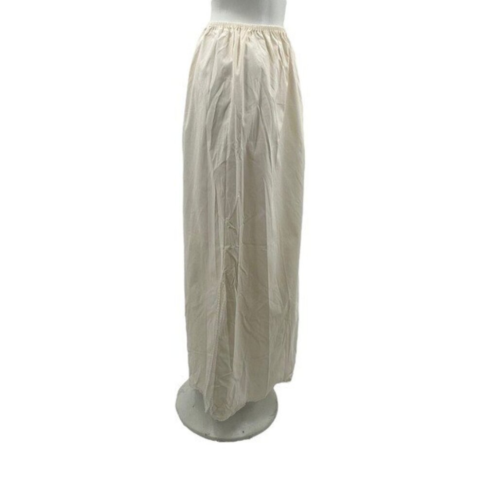 Vintage 1950s Deena Women's L Slip Skirt Full Length Ivory Nylon USA - Picture 4 of 9